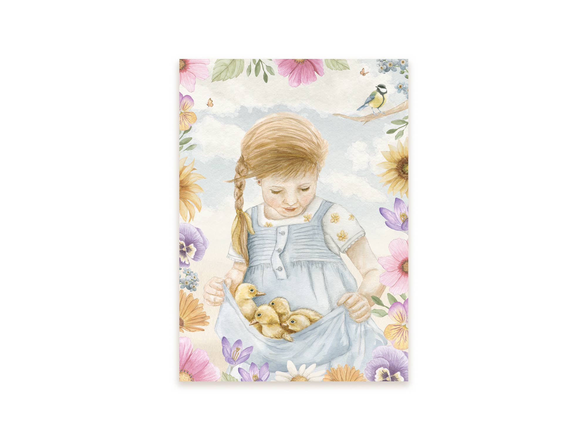 Ansichtkaart meisje met eendjes | Kaart Appeloogje